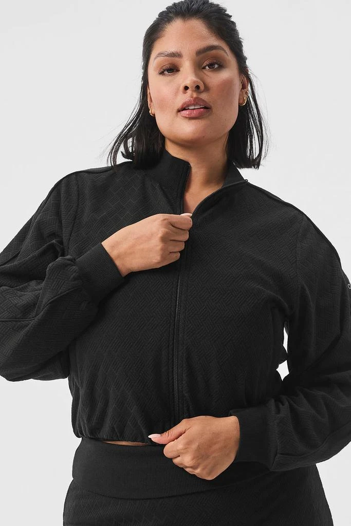 Alo Cropped Doubles Only Full Zip Jacket - Black 8