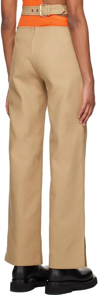 Dion Lee Khaki Y-Front Buckle Trousers 3