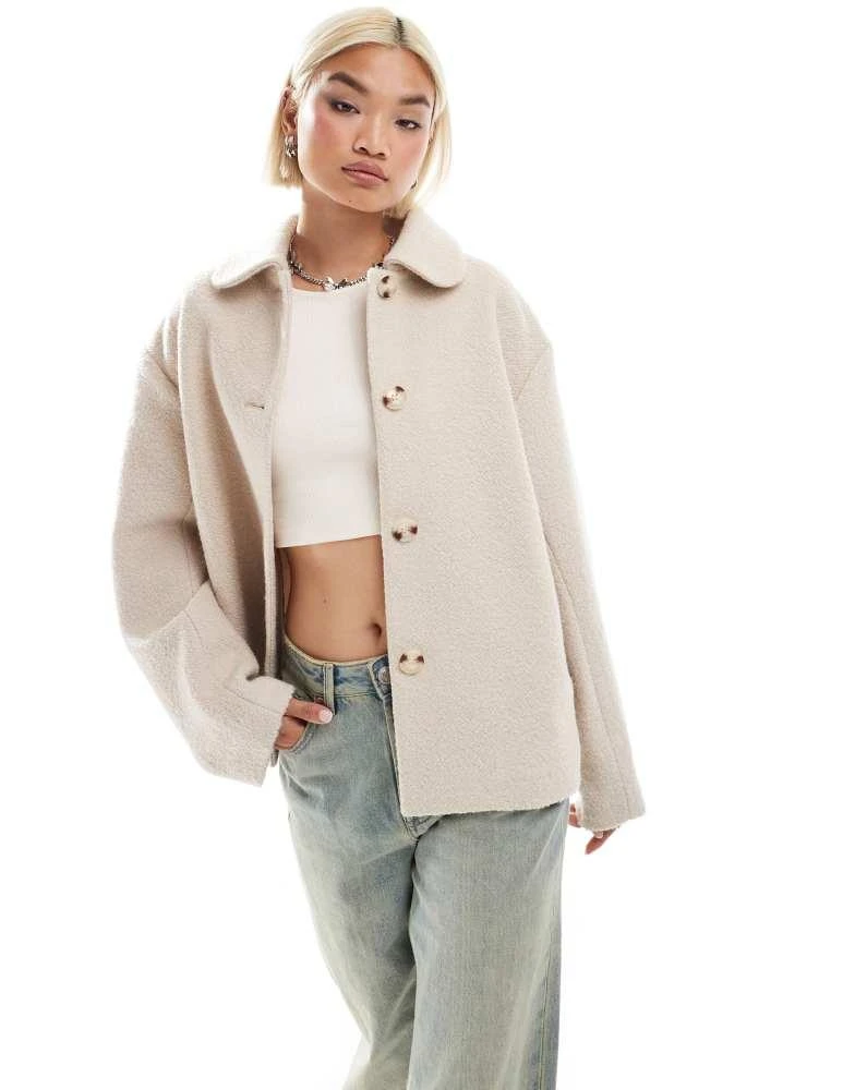 Monki Monki coat in light beige 1