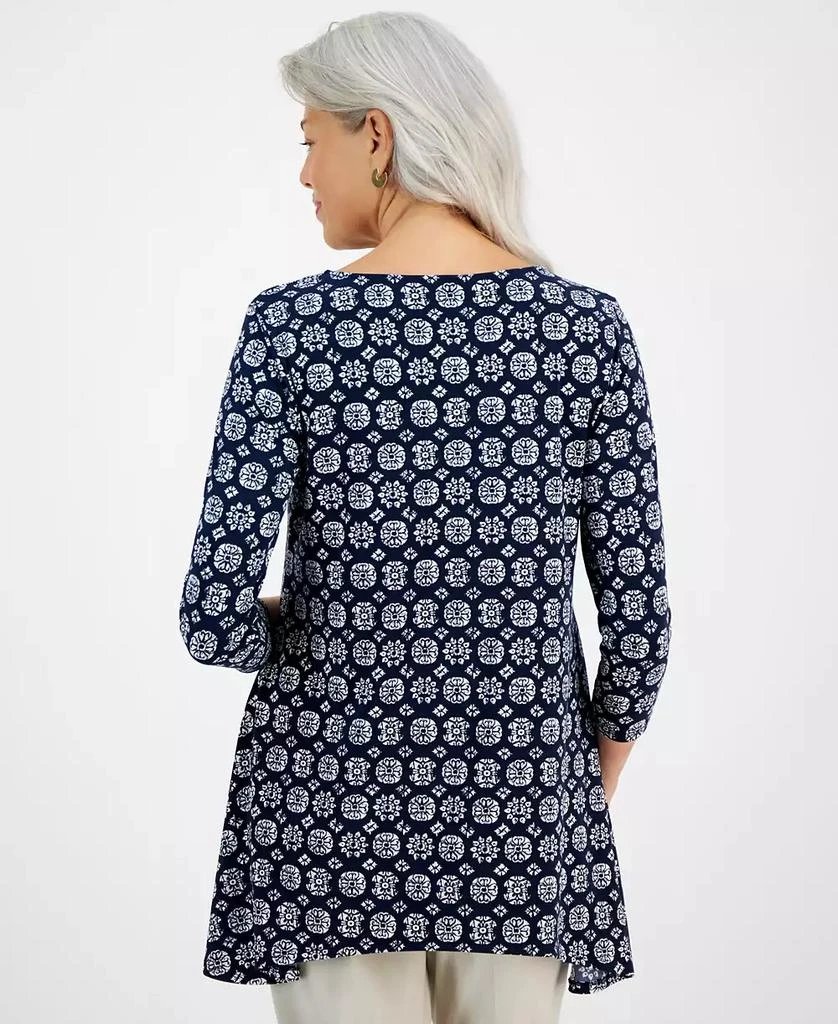 Printed 3/4-Sleeve Swing Top, Created For Macy's  On Sale Now with Up to  66% Off | Discover Exclusive Deals & Savings at BeyondStyle  Authentic JM  Collection top|women's fashion, shoes &
