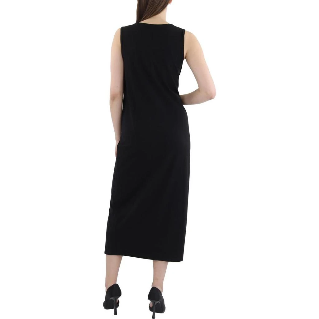 black.prom dresses Black Satin Sheath Spaghetti Straps Long Prom Dresses With Side Slit, MP859 main image 1