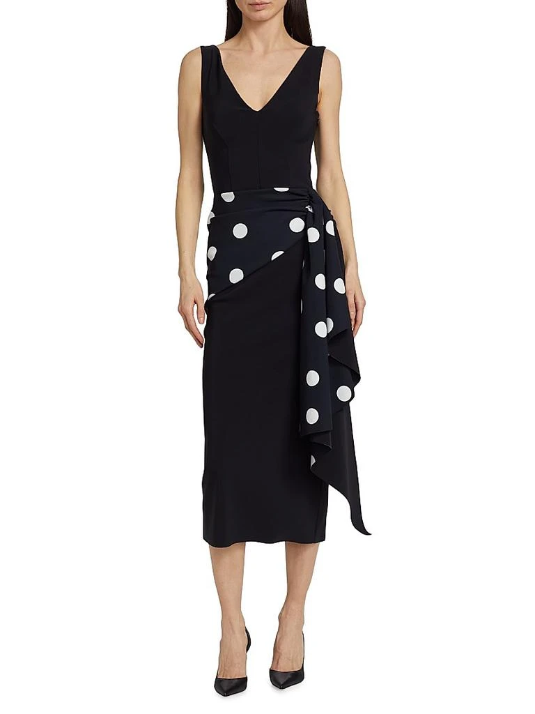 Chiara Boni Airose Polka Dot Sash Midi-Dress 3