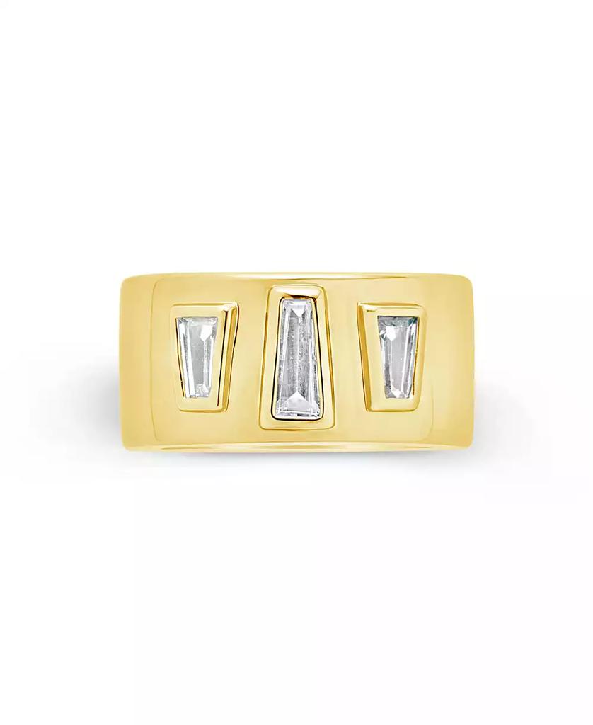 Sterling Forever Cubic Zirconia Colsie Cigar Band Ring