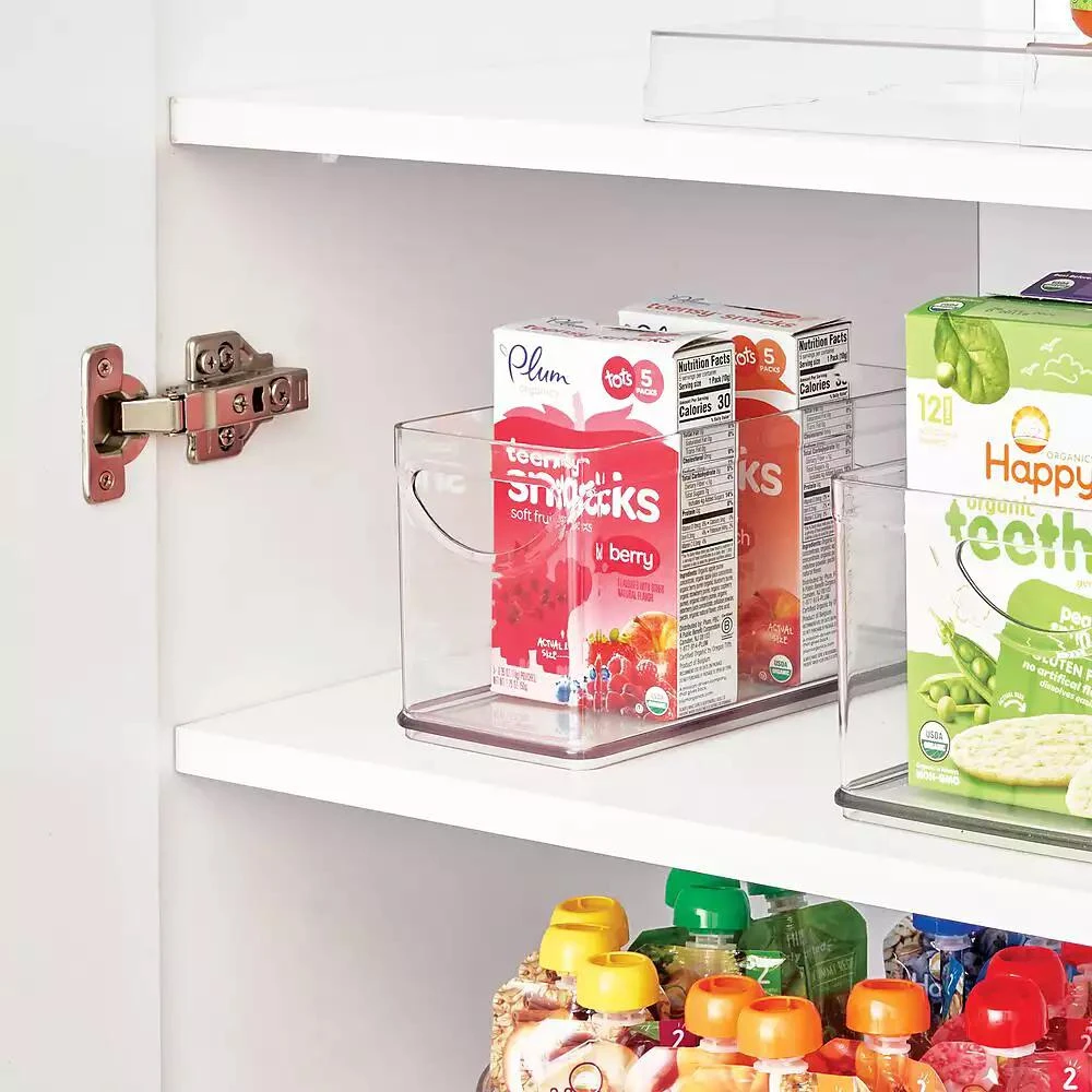 iDesign Stackable Pantry Storage Bin with Handles, Set of 2, Clear, Made in USA 2