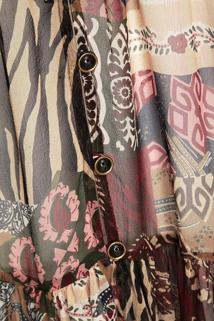 VERONICA BEARD Isra belted paisley-print silk-georgette maxi dress 4