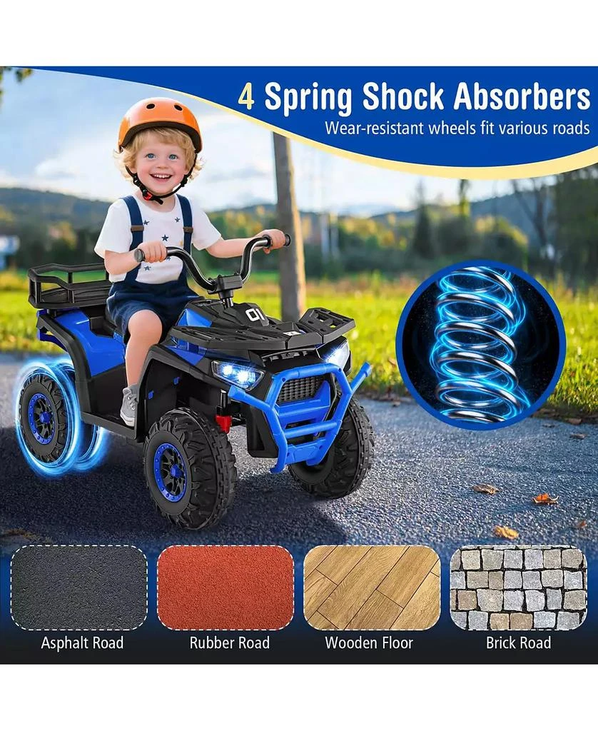 Mecale 24V Kids Ride on Electric ATV Quad Car with Realistic Sounds and LED Lights-Navy 5