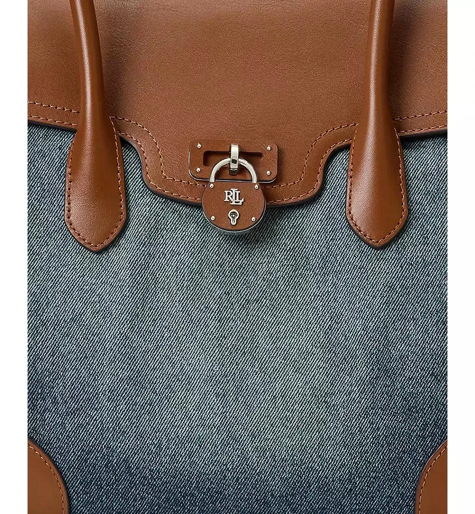 Ralph Lauren Washed Denim Extra-Large Tanner Satchel 5