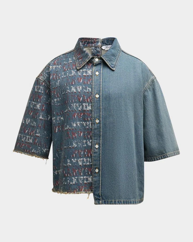 Lanvin Men's Asymmetric Denim Button-Down Shirt 1