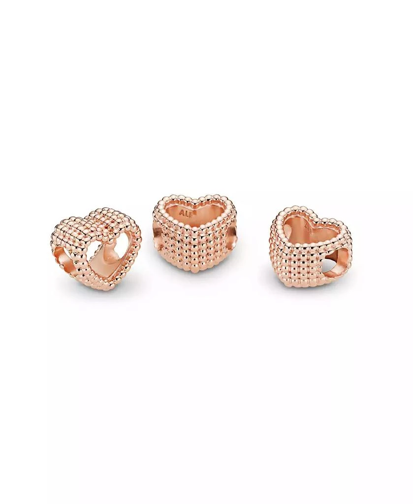 PANDORA 14K Rose Gold-Plated Beaded Open Heart Charm 3