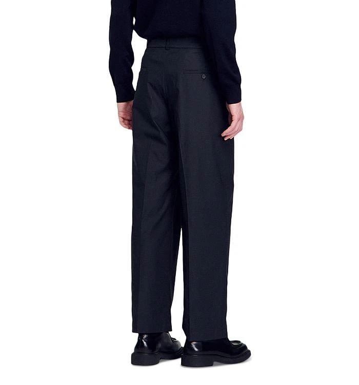 Sandro Gerard Wool Wide Leg Pleated Pants 4