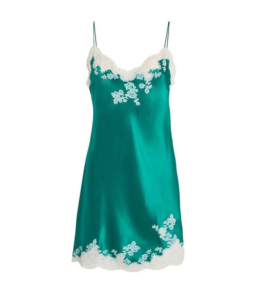 Carine Gilson Silk Lace-Detail Slip Dress