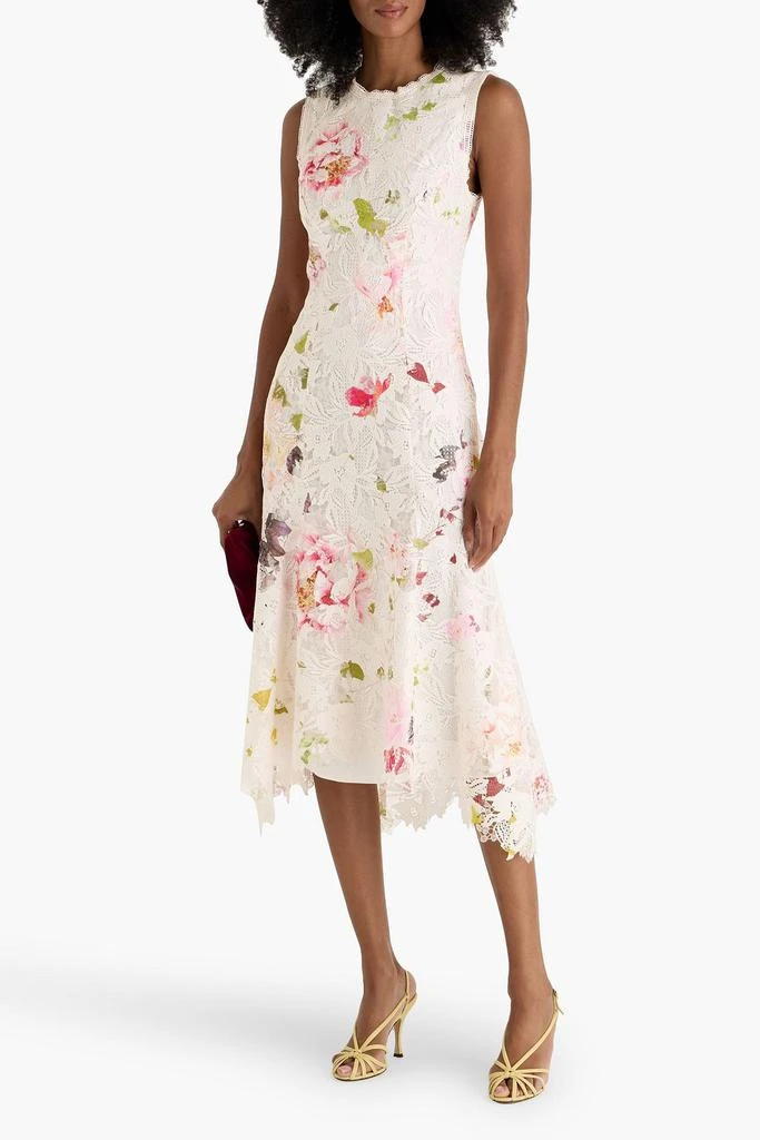 knee length dresses for ladies Vivarium Vines Lace Guipure A-line Midi Dress