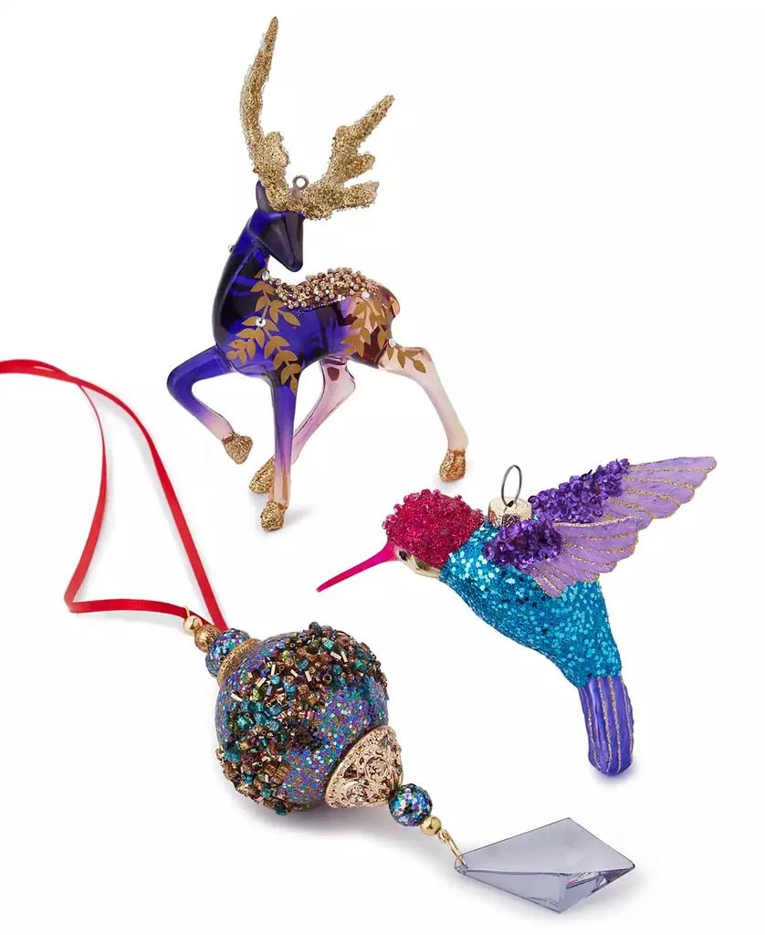 Holiday Lane Jewel Tones Green Ball with Peacock Pattern Ornament, Exclusively at Macy's 2