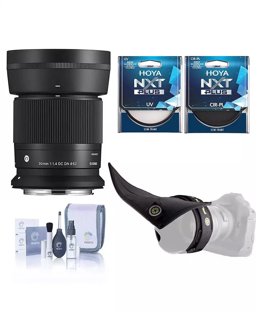 Sigma Beauty 30mm f/1.4 DC DN Contemporary Lens for Canon RF, Bundle with Filter Kit and Lens Shade 7