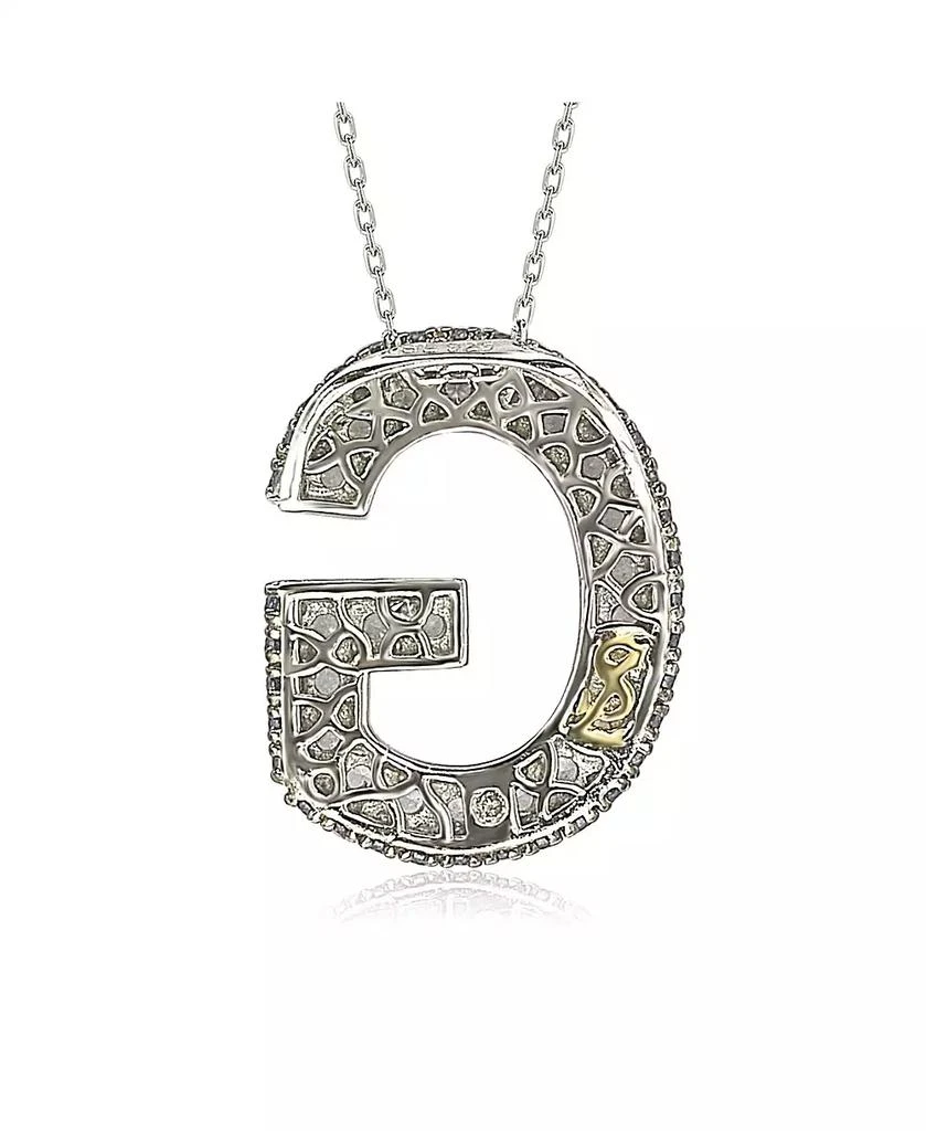 Suzy Levian New York Suzy Levian Sterling Silver Sapphire 3-D Letter "G" Initial Pendant 3