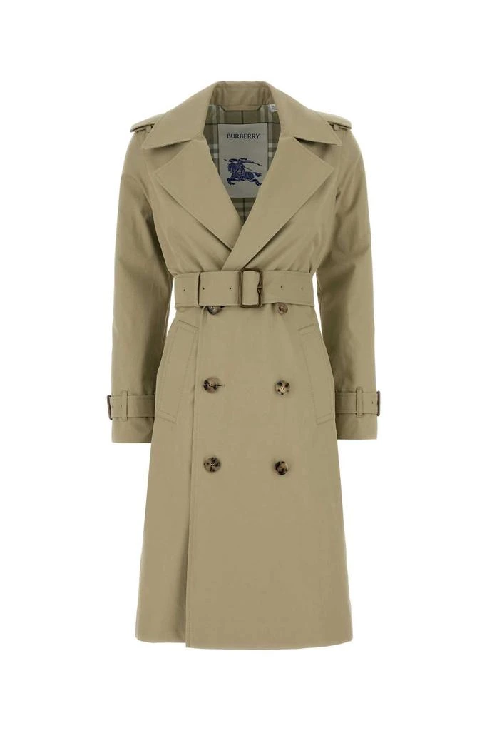Burberry SAGE GREEN GABARDINE TRENCH COAT 1