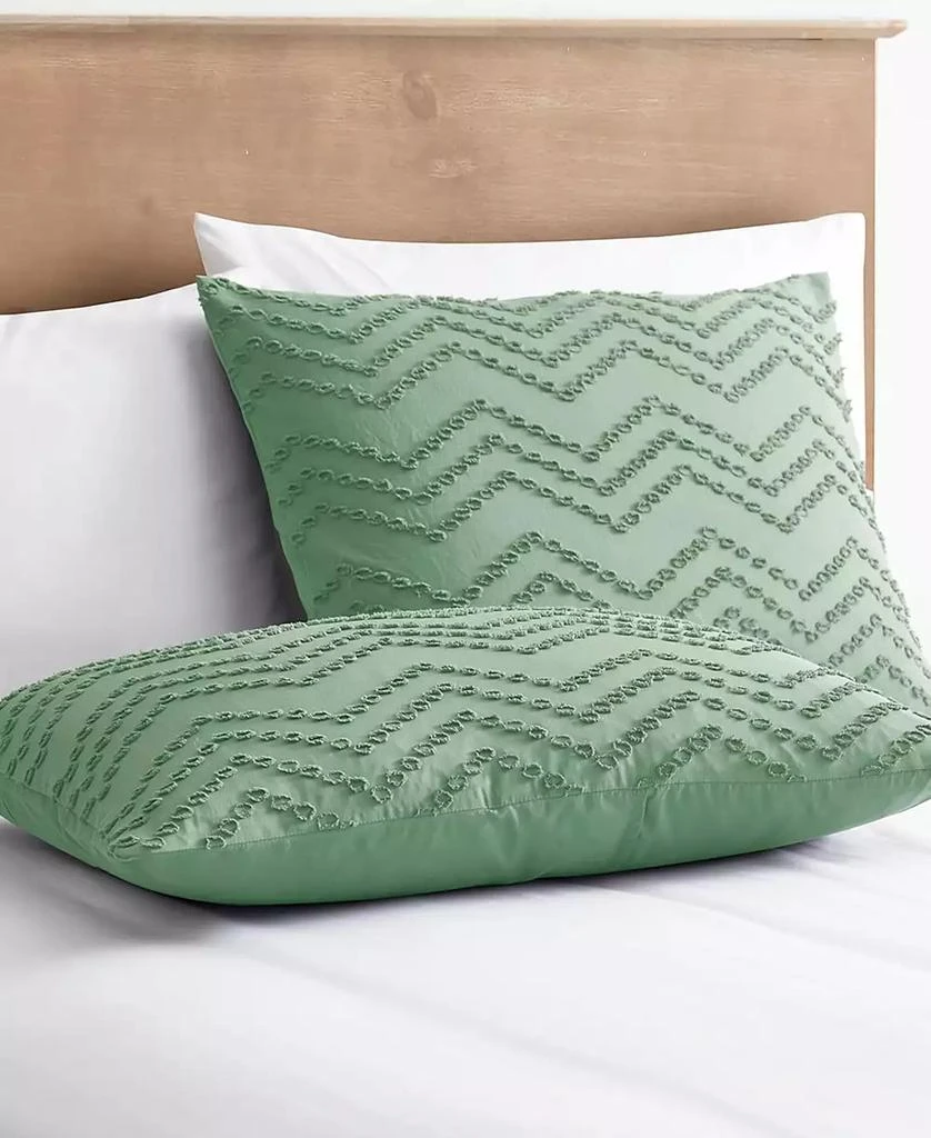 Nestl Bedding Tufted Embroidery Chevron Design Double Brushed 3 Piece Duvet Cover Set 5