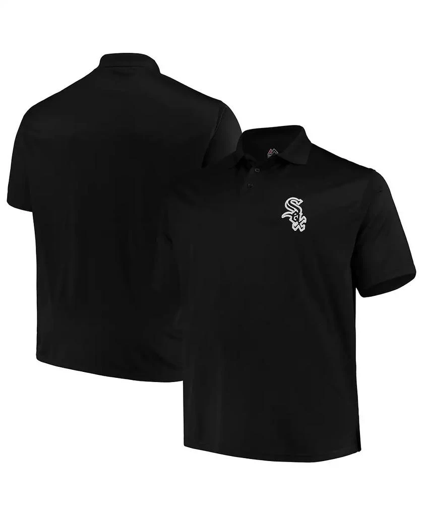 Majestic Men's Black Chicago White Sox Big Tall Solid Birdseye Polo Shirt 2
