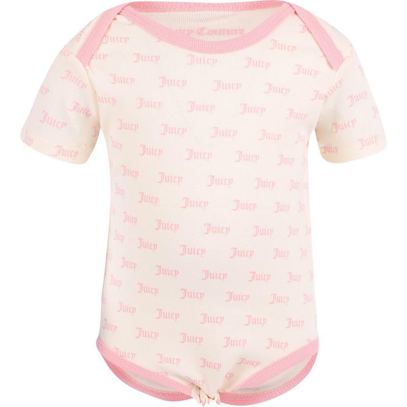 Juicy Couture Logo bodysuits set of 2 in pink and white