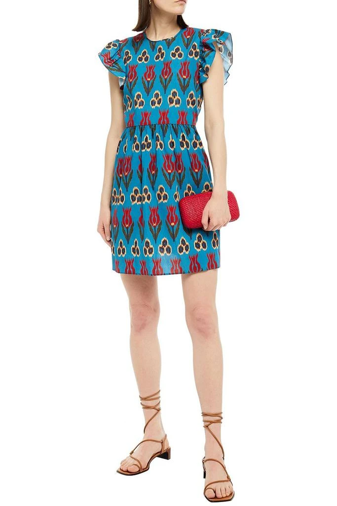 RED Valentino Cutout printed cotton-poplin mini dress 2