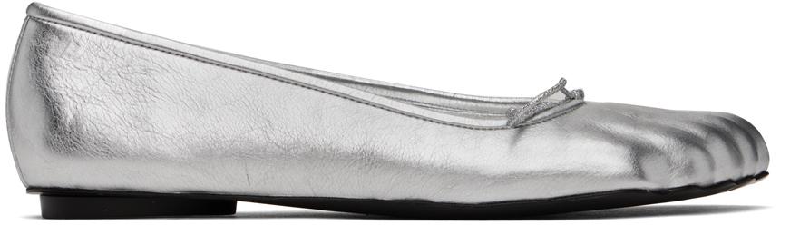 Balenciaga Silver Anatomic Ballerina Flats