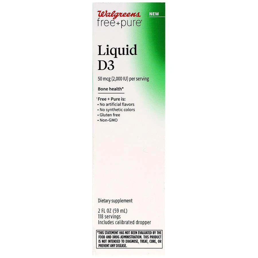 Walgreens Free 
Pure Liquid D3 50 mcg (2,000 IU)