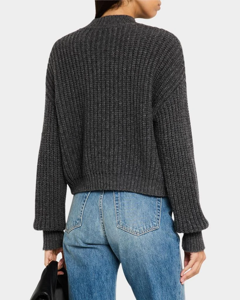 ARGENT Ribbed Mock-Neck Fisherman Sweater 3