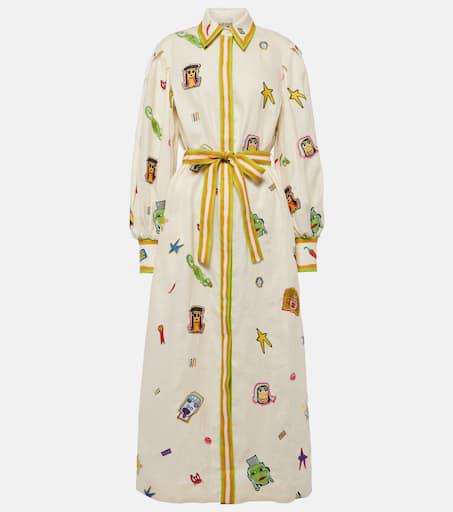 Alémais Printed linen maxi dress