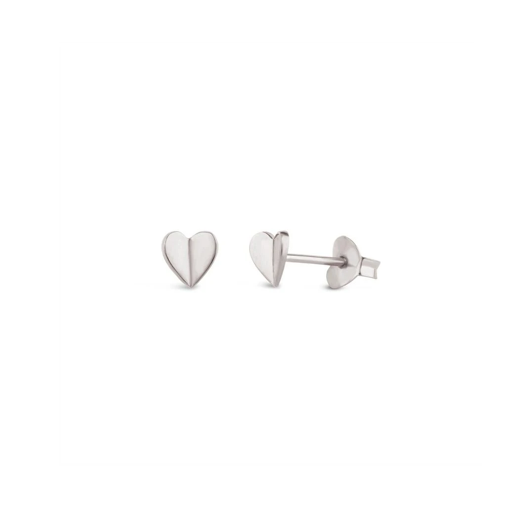 Dinny Hall Silver bijou folded heart studs 1