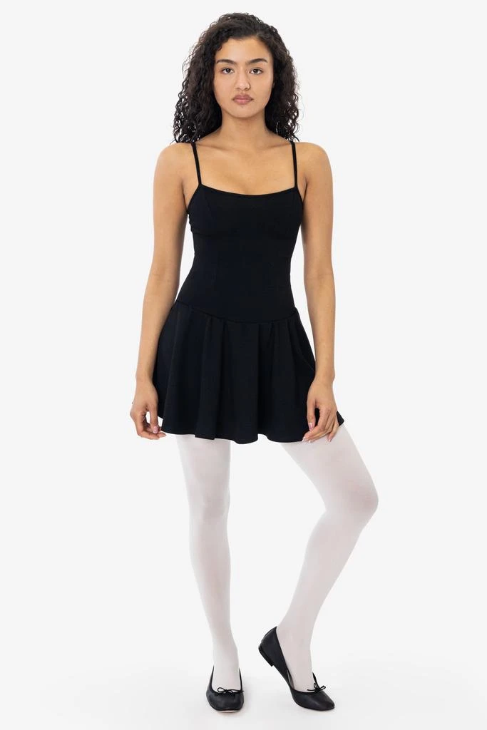 Los Angeles Apparel PON3661 - Ponte Mini Drop Waist Spaghetti Dress 5