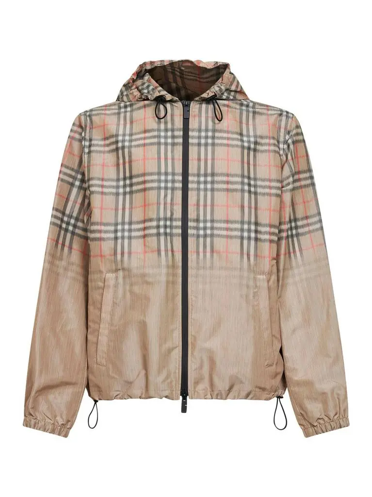 Burberry Gradient Check Hooded Jacket