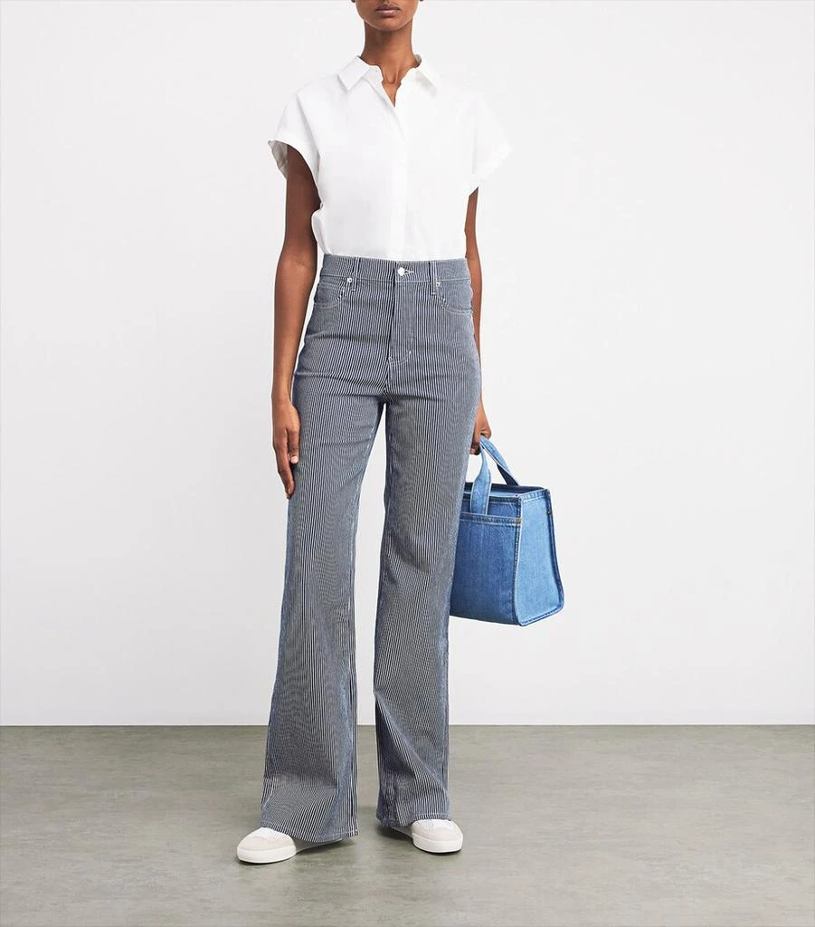 VERONICA BEARD Crosbie Striped Wide-Leg Jeans 2