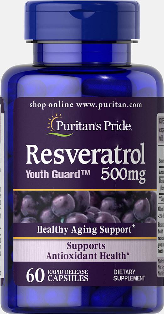 Puritan's Pride Resveratrol 500 mg 60 Rapid Release Capsules