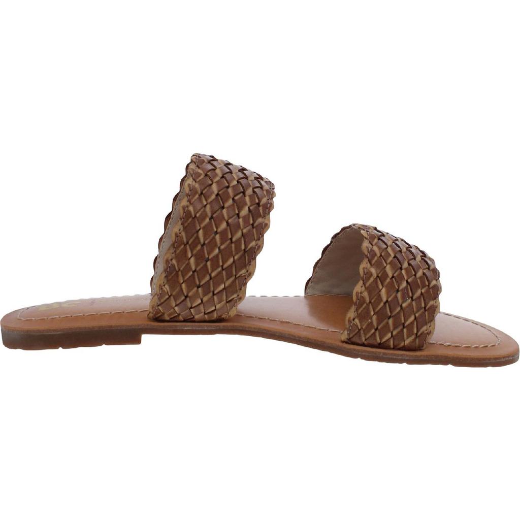 BC Footwear Perfectly Crafted Womens Vegan Leather Double Band Flat Sandals