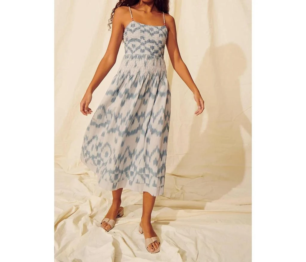 SAYLOR Adalene Ikat Dress In White 1
