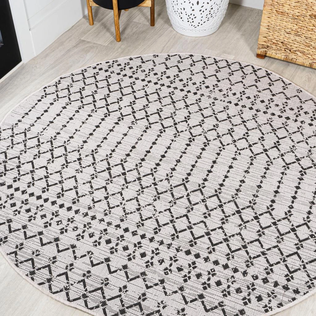 JONATHAN Y Ourika Moroccan Geometric Textured Weave Indoor/Outdoor Round Area Rug 6