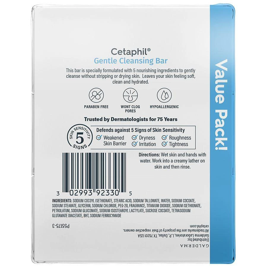 Cetaphil Gentle Cleansing Bars Value Pack, Normal to Dry Skin 8