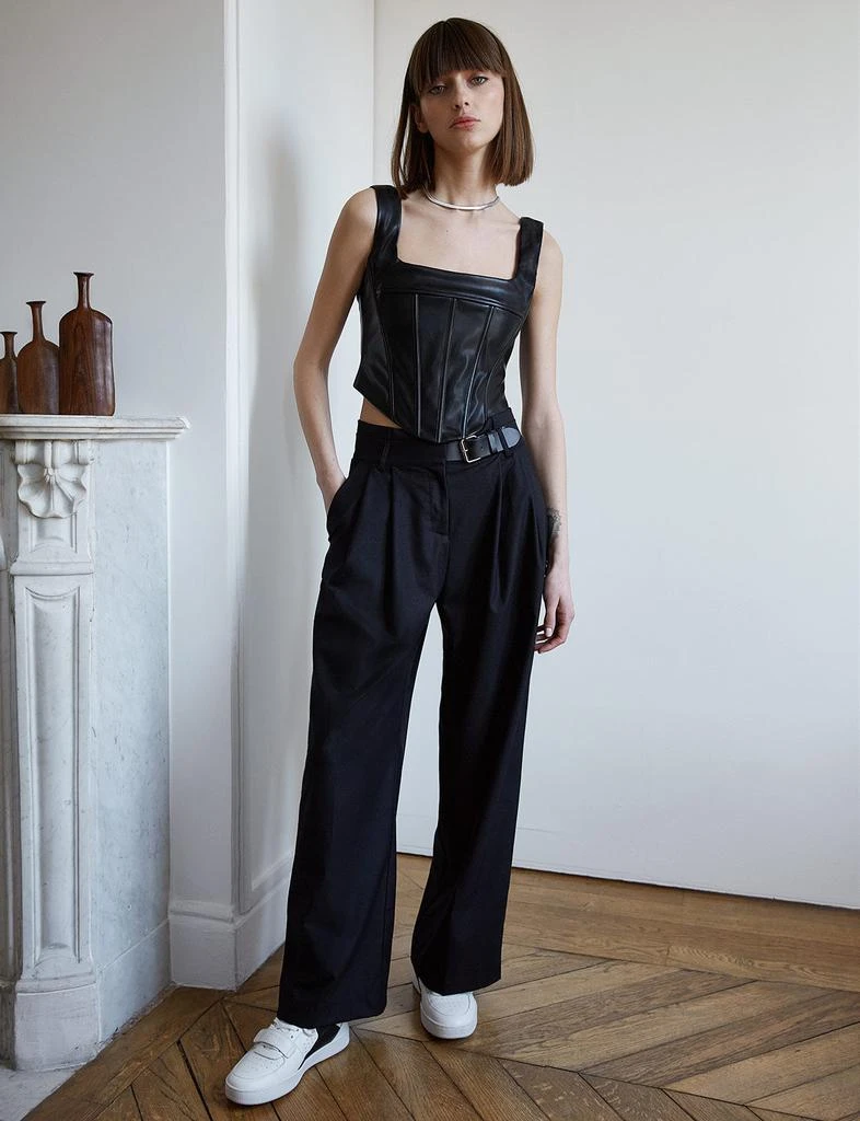 Pixie Market Black Belted Wide Leg Pants-BESTSELLER 8