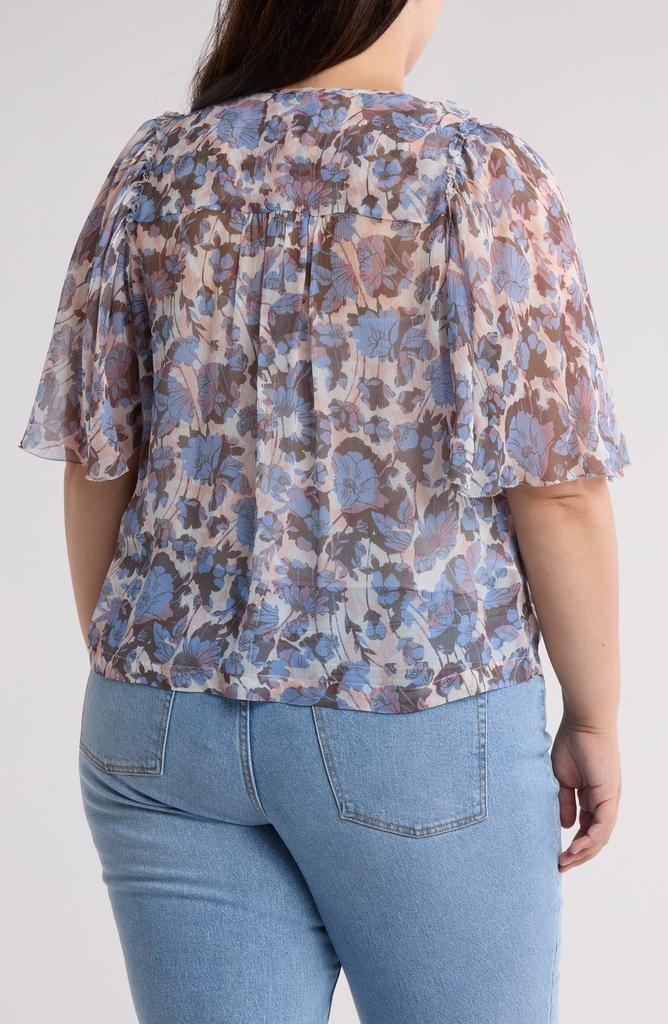 Joie Mikayla Silk Flutter Sleeve Top
