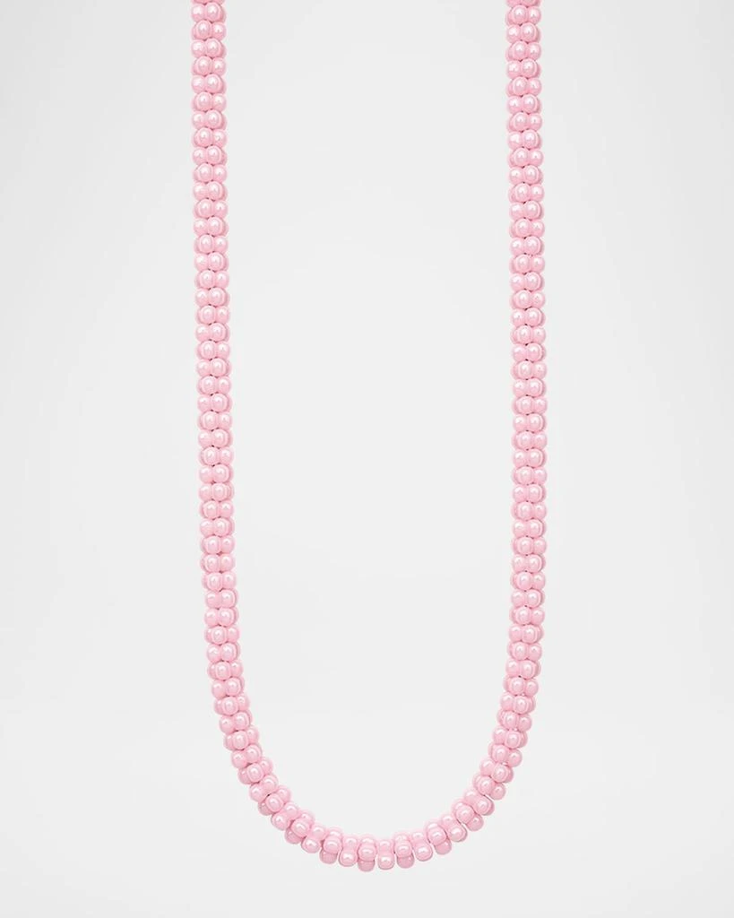 LAGOS Sterling Silver Pink Caviar Ceramic Rope Necklace, 5mm 1