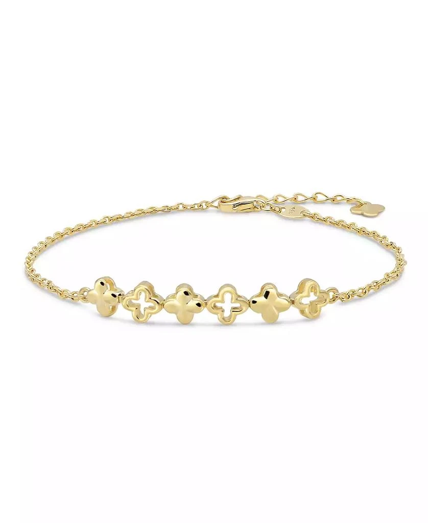 DEVATA Clover Chain Bracelet in 14K Gold, 6.5 in adj to 7.5 in, approx. 2.5 grams