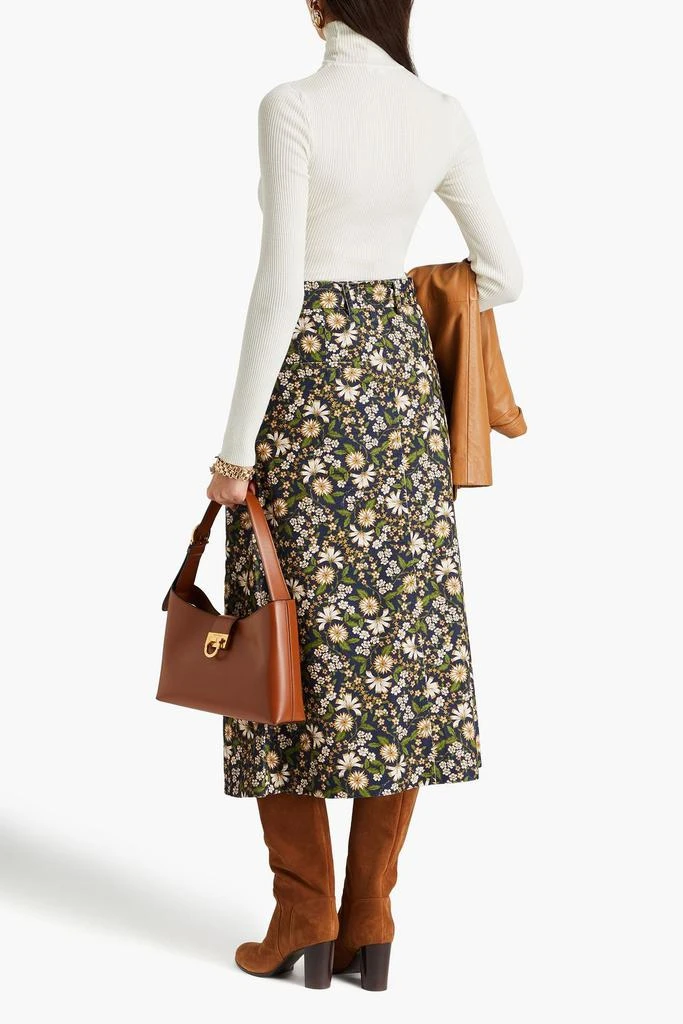 Cara Cara Oslo pleated floral-print cotton-corduroy midi skirt 3