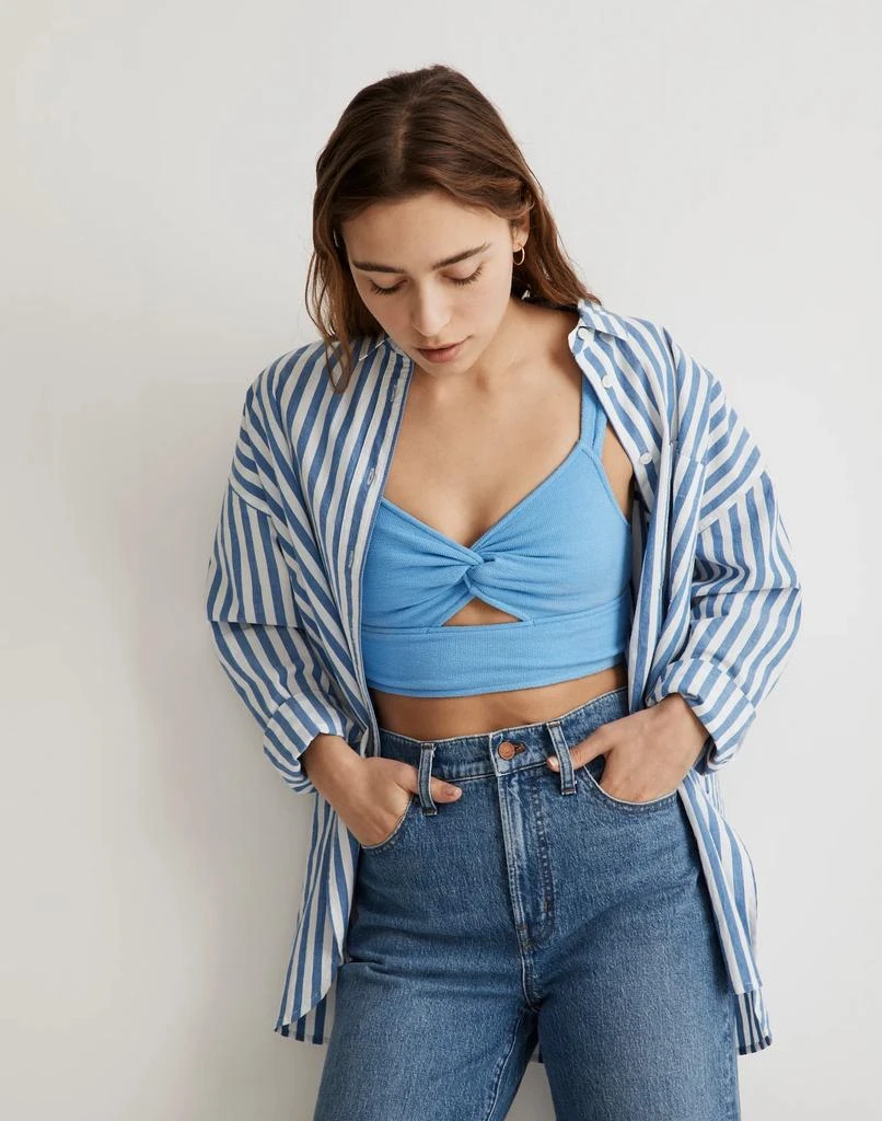 Madewell Cutout Knot-Front Crop Tank Top 1