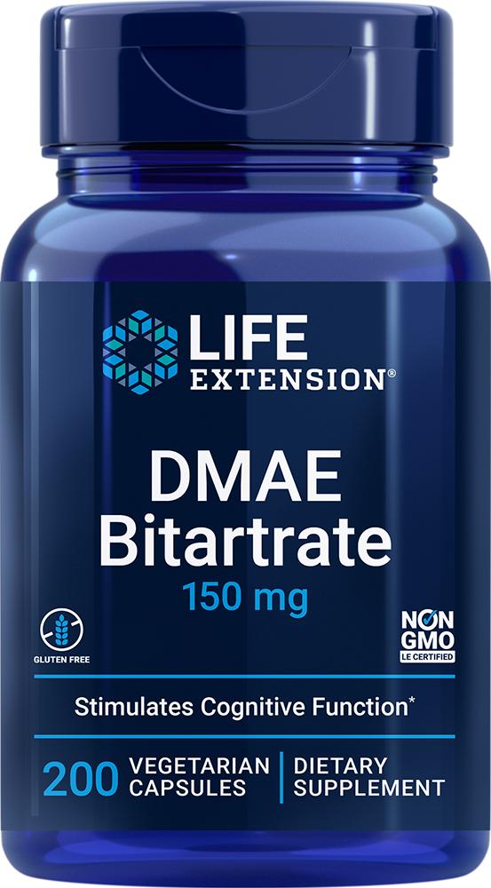 Life Extension Life Extension DMAE Bitartrate, 200 vegetarian - 150 mg (150 mg, 200 vegetarian capsules)