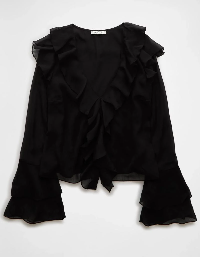 AE AE Long-Sleeve Chiffon Ruffle Blouse 3