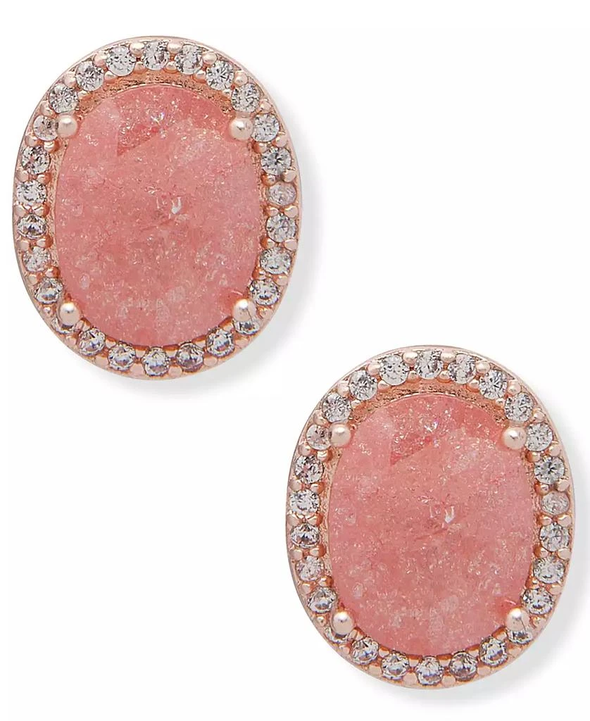 Lonna & Lilly Gold-Tone Cubic Zirconia Oval Halo Stud Earrings 1
