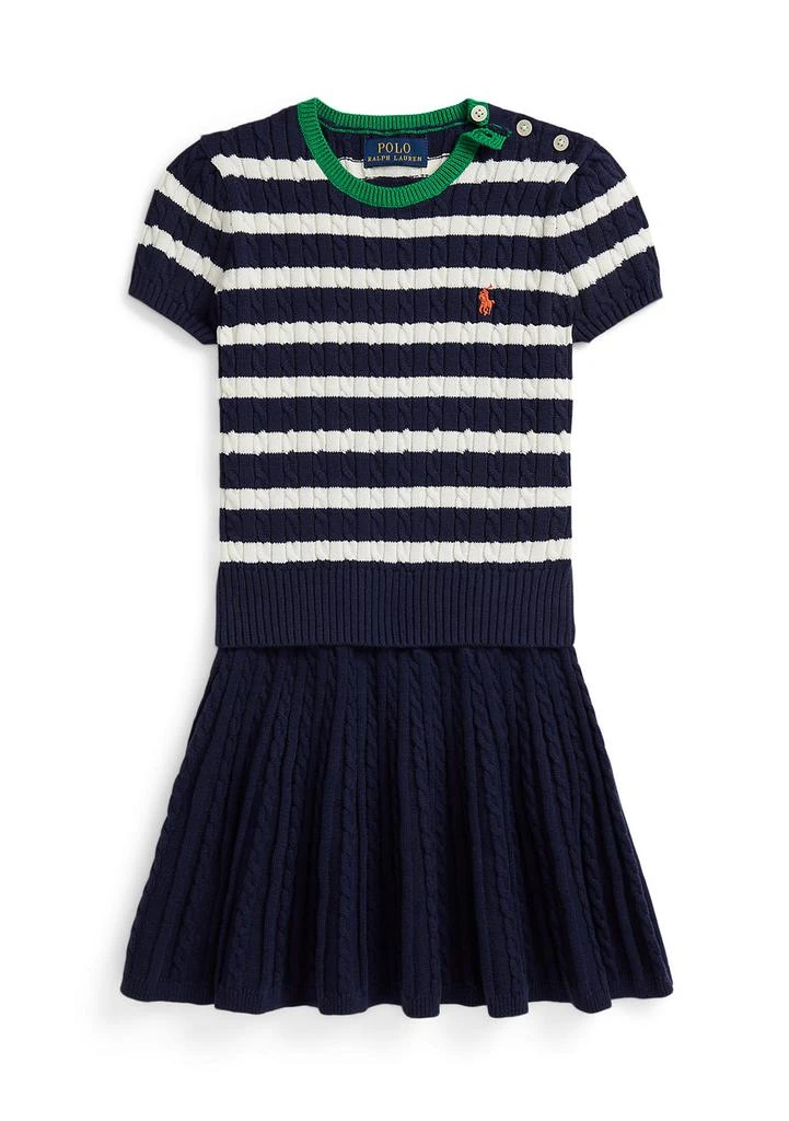 Ralph Lauren Girls 2-6x Striped Cotton Sweater 
Skirt Set