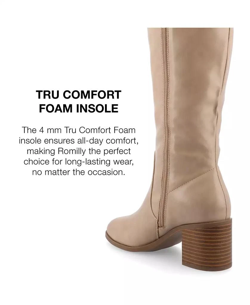 Journee Collection Women's Romilly Wide Width Wide Calf Round Toe Block Heel Knee High Boots 7