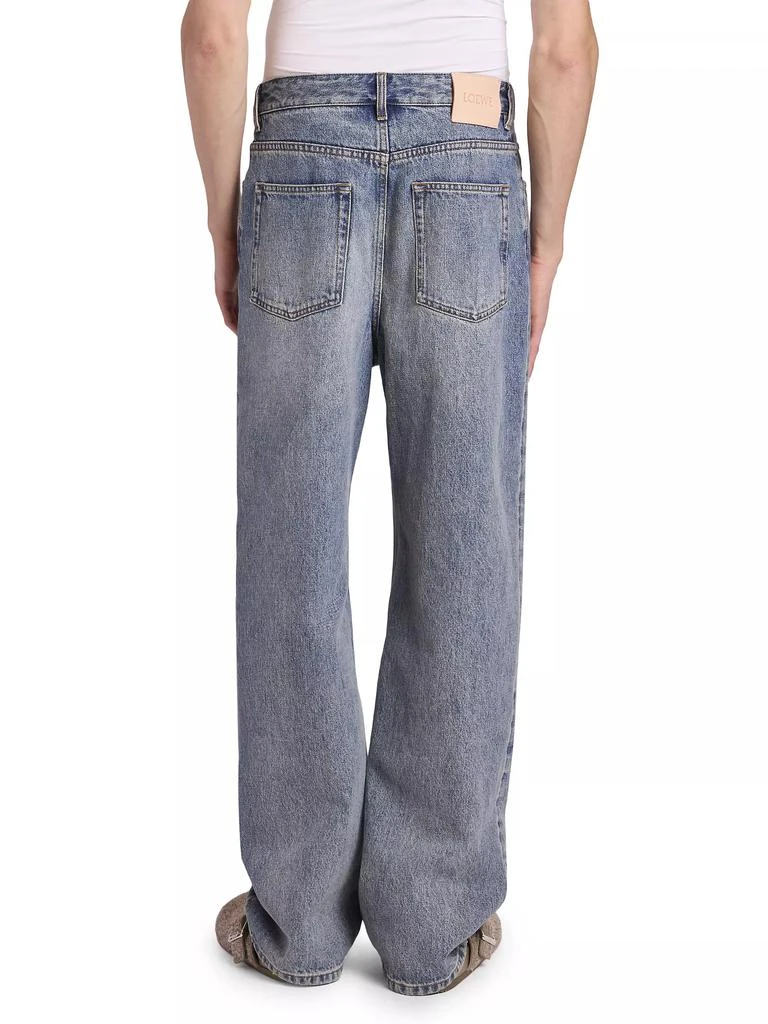 Loewe Embroidered Anagram Straight-Leg Jeans 5