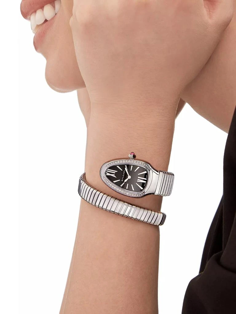 BVLGARI Serpenti Tubogas Stainless Steel & 0.29 TCW Diamond Wrap Watch/35MM 2
